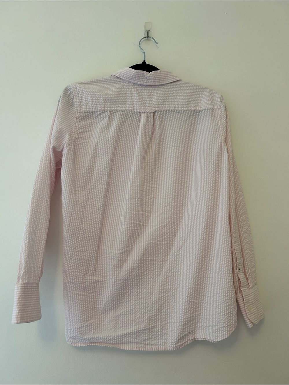 J. Crew Classic Fit Button Down Shirt in Pink and White Seersucker - Picture 5 of 8